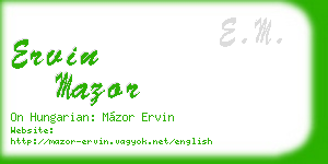 ervin mazor business card